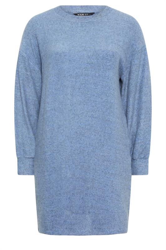 YOURS Plus Size Blue Soft Touch Knitted Jumper Dress | Yours Clothing 5