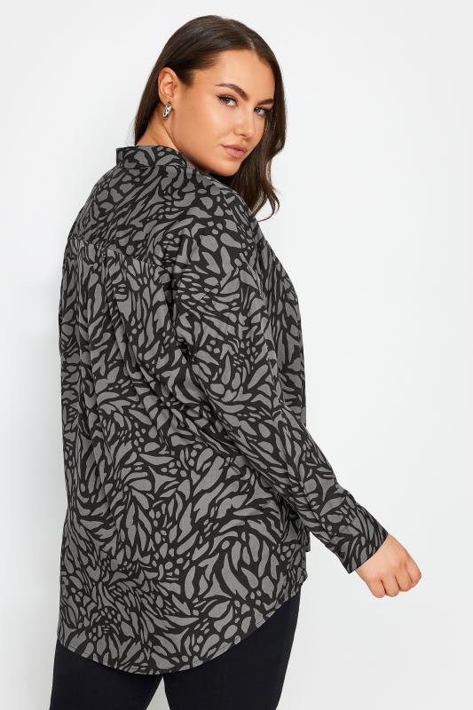 YOURS Plus Size Grey Animal Markings Print Shirt | Yours Clothing 3