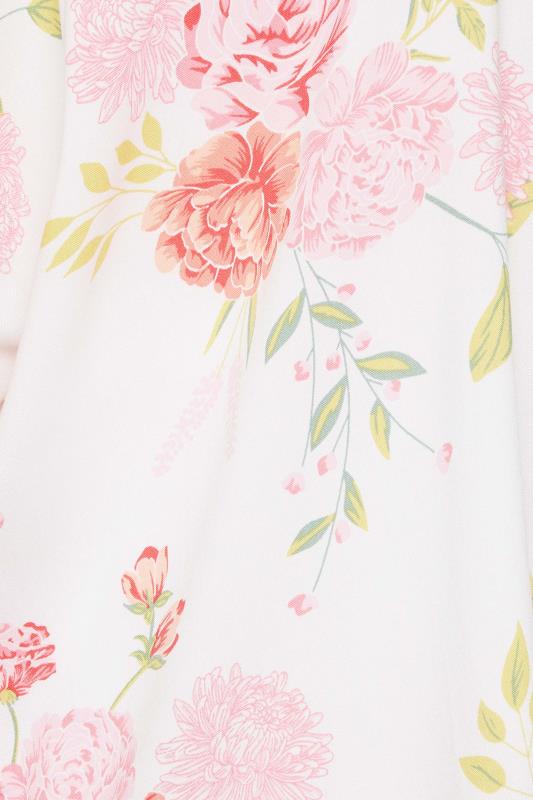 YOURS Plus Size White Floral Print Longline Kimono | Yours Clothing 5