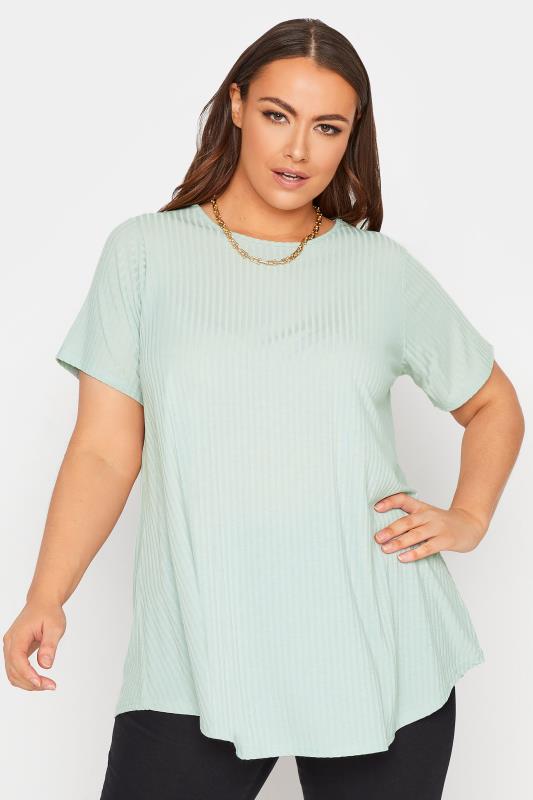 LIMITED COLLECTION Curve Mint Green Ribbed Swing Top_A.jpg