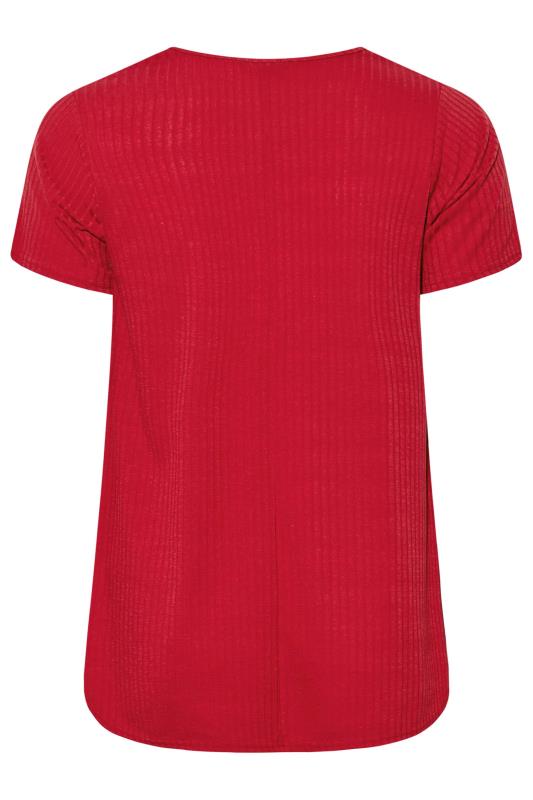 LIMITED COLLECTION Plus Size Red Ribbed Swing Top | Yours Clothing 6