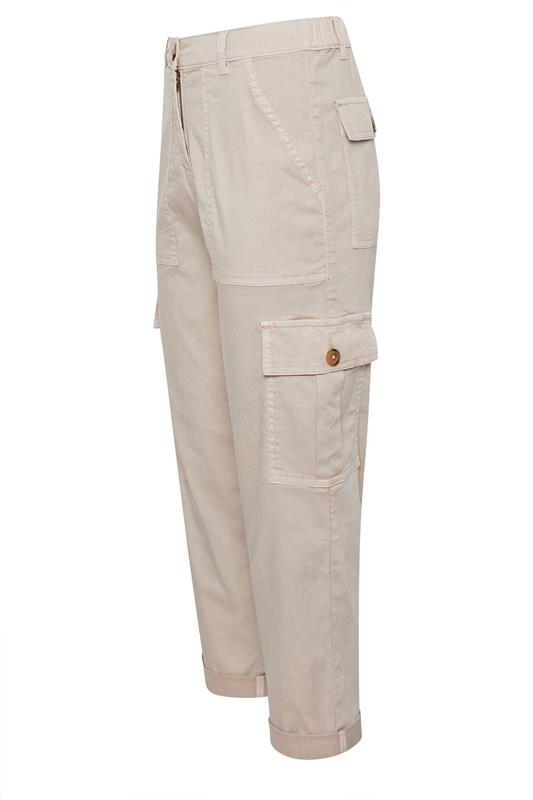 M&Co Petite Natural Brown Straight Leg Cargo Trousers | M&Co 6