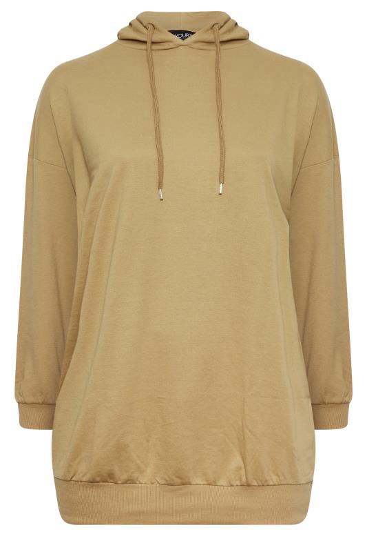 YOURS Curve Brown Longline Hoodie | Yours Clothing  6