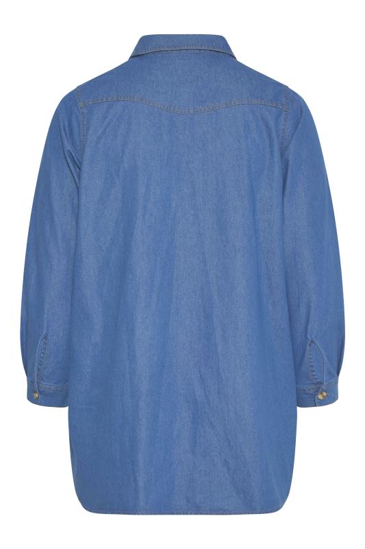 Curve Blue Western Denim Shirt 7