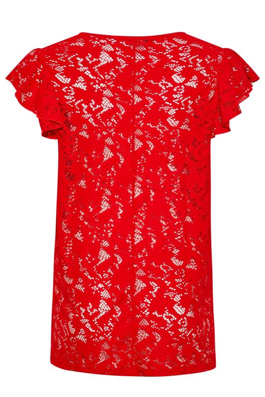 Plus Size Red Floral Lace Top | Yours Clothing 7
