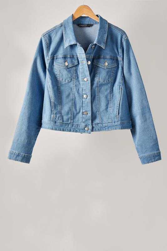 EVANS Plus Size Mid Wash Blue Denim Jacket | Evans  5