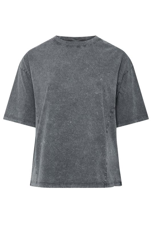 LIMITED COLLECTION Plus Size Grey Acid Wash Seam Detail Top | Yours Clothing 5