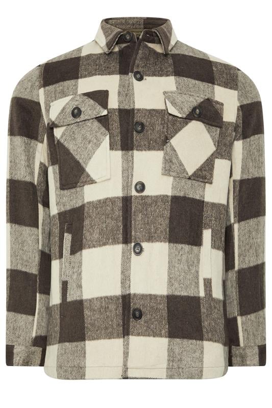  BadRhino Big & Tall Veste-chemise marron à carreaux