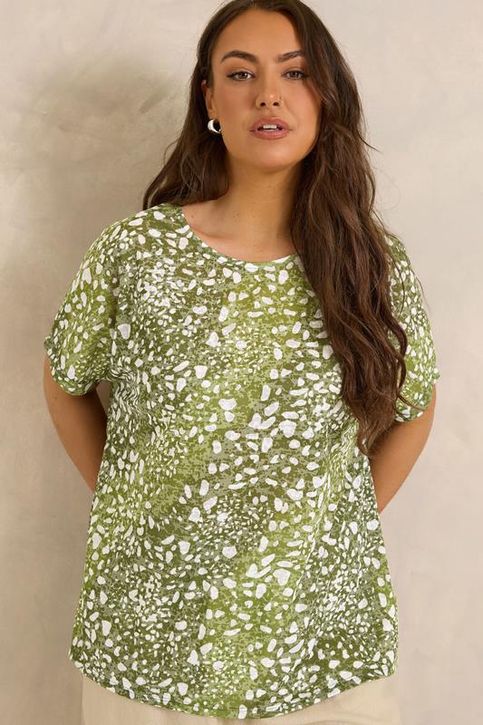  EVANS doorschijnende Top met Chartreuse print
