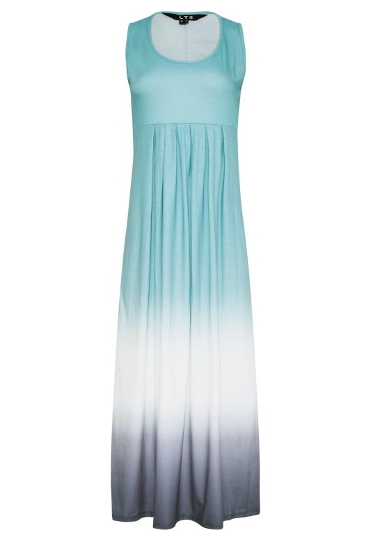 LTS Tall Light Blue Ombre Print Sleeveless Smock Dress 6