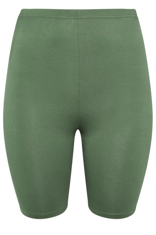 YOURS Plus Size Khaki Green Cycling Shorts | Yours Clothing 5