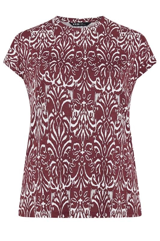 YOURS Plus Size Red Ikat T-Shirt | Yours Clothing 6