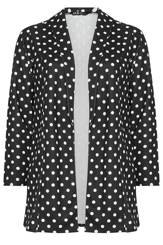 YOURS Plus Size Black Polka Dot Blazer | Yours Clothing 5