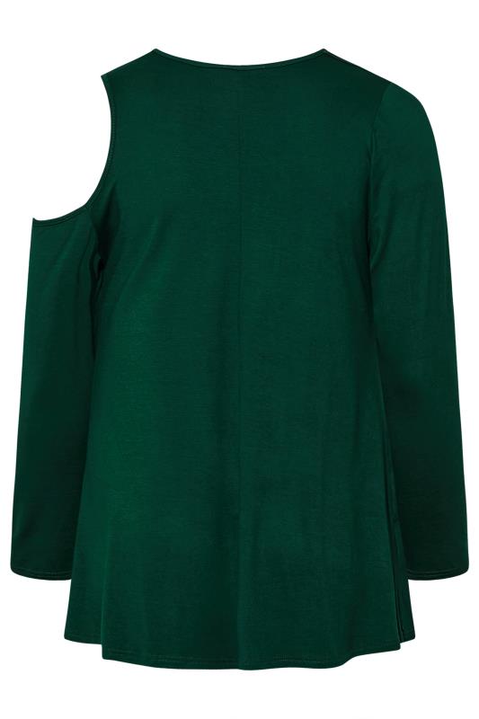 LIMITED COLLECTION Plus Size Forest Green Cut Out Detail Top | Yours Clothing 7