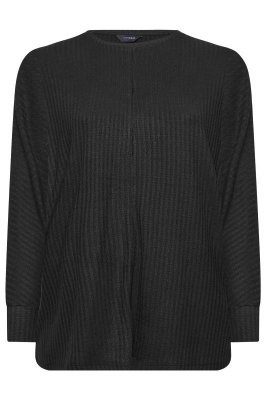 YOURS Plus Size Black Soft Touch Ribbed Top | Yours Clothing 6