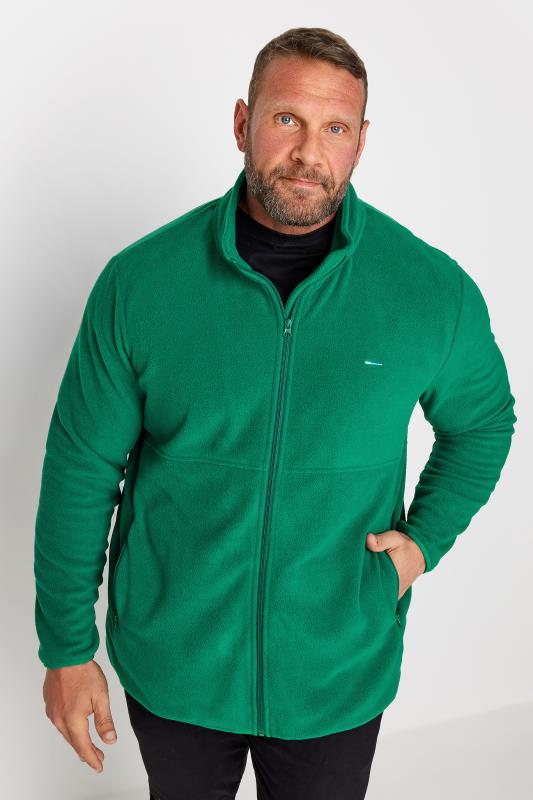 Men's  BadRhino Big & Tall Green Essential Zip Through Fleece