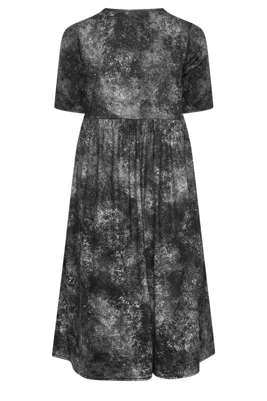 LIMITED COLLECTION Plus Size Black Acid Wash Smock Midaxi Dress | Yours Clothing 7