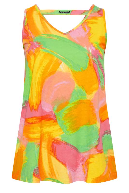 YOURS Plus Size Yellow Abstract Print Vest Top | Yours Clothing 6