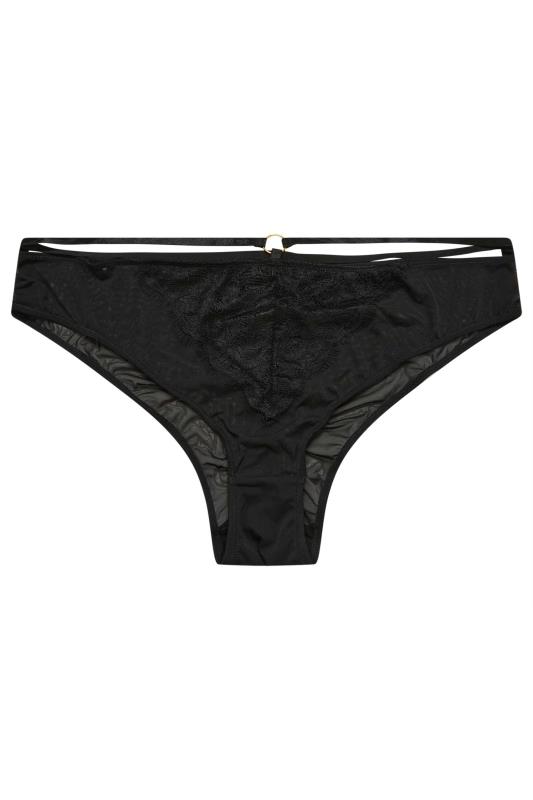 YOURS Black Boudoir Lace Brazilian Knickers | Yours Clothing 8