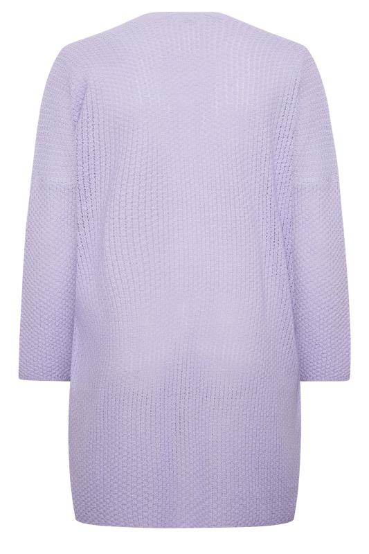 YOURS Curve Lilac Purple Knitted Long Sleeve Cardigan | Yours Clothing  7
