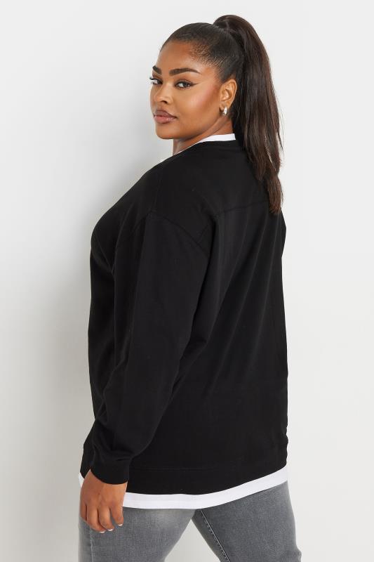 YOURS Plus Size Black 2-In-1 Jumper | Yours Clothing 4