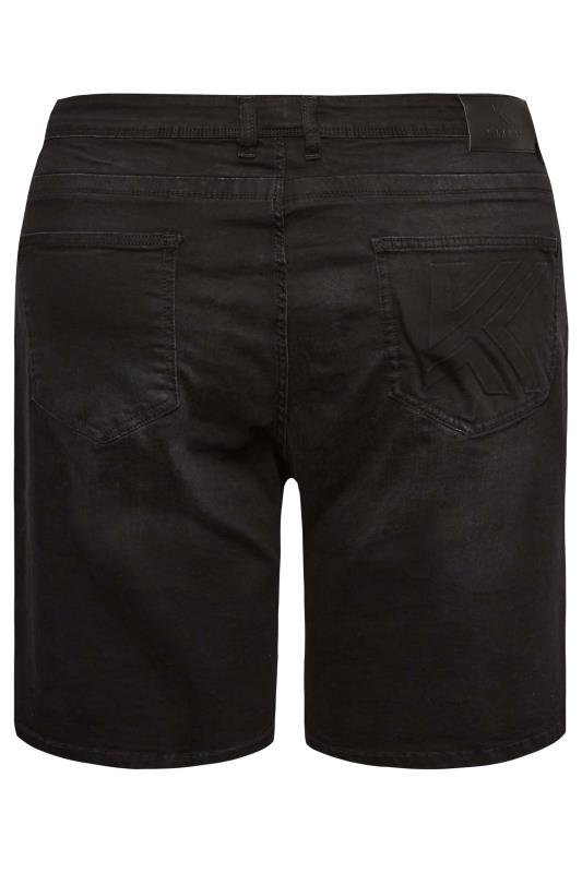 KAM Big & Tall Black Denim Shorts | BadRhino  5