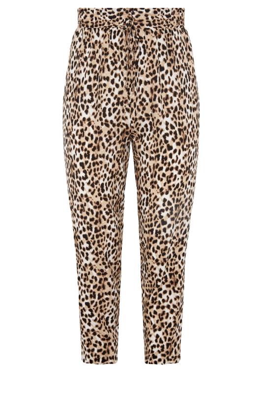 YOURS LONDON Curve Black Leopard Print Tapered Harem Trousers 5
