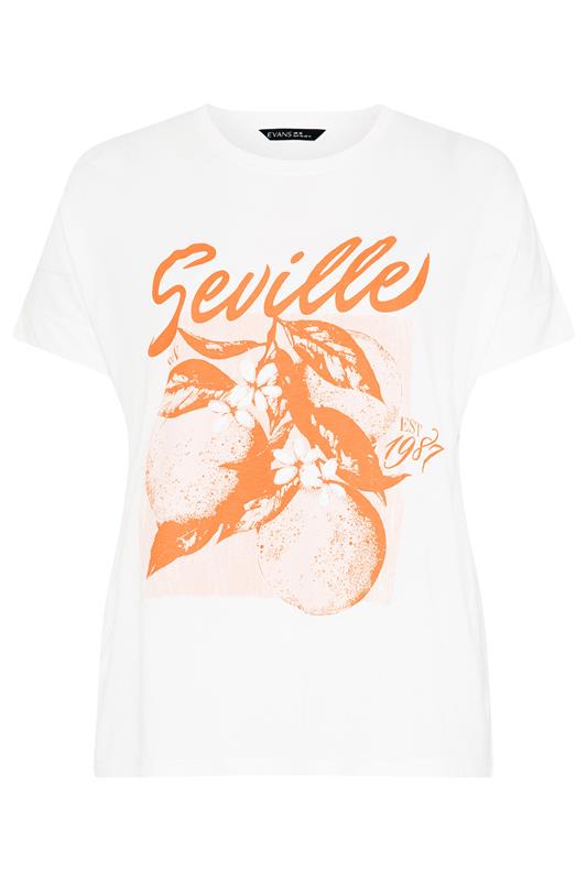 EVANS Plus Size Orange Print Modal Rich Graphic Tee | Evans 6