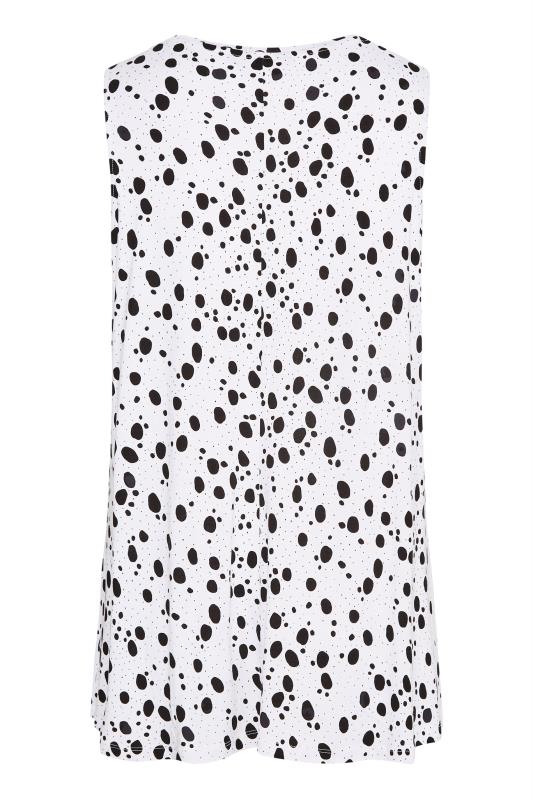 Plus Size White & Black Spot Swing Vest Top | Yours Clothing 7