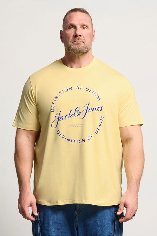  JACK & JONES Big & Tall Sunlight Yellow Circle Logo Print T-Shirt
