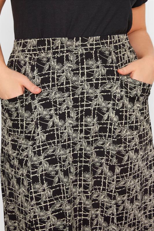 Curve Black Floral Print Maxi Pocket Skirt 3