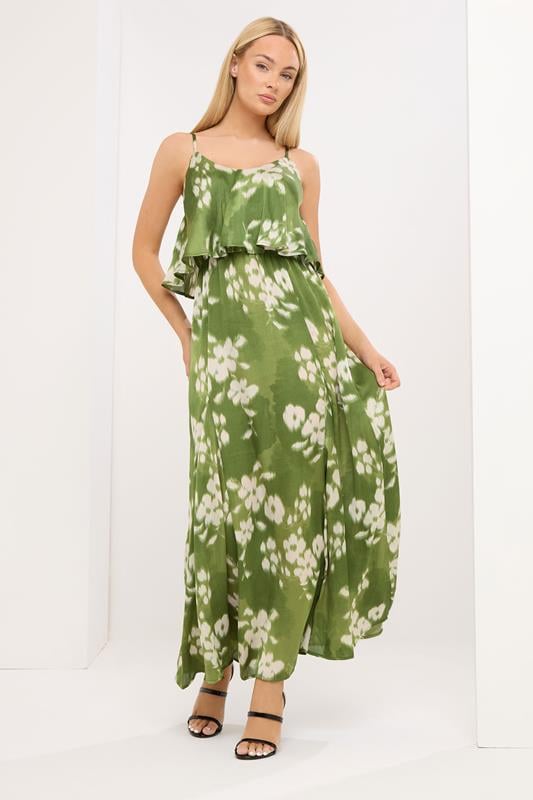 STAR Green Abstract Satin Maxi Dress | StarByJM 1