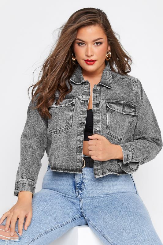 Plus Size  LIMITED COLLECTION Curve Black Denim Cropped Shacket