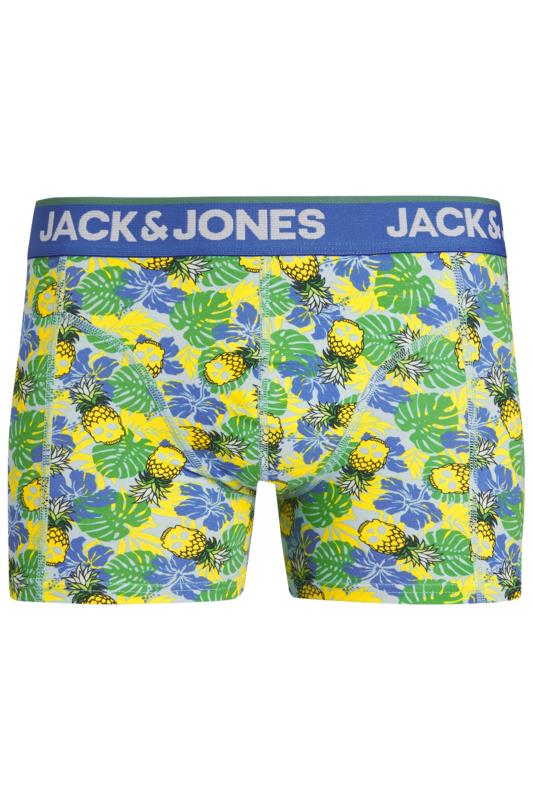 JACK & JONES Big & Tall 3 PACK Blue & Green Skull Print Trunks | BadRhino 6