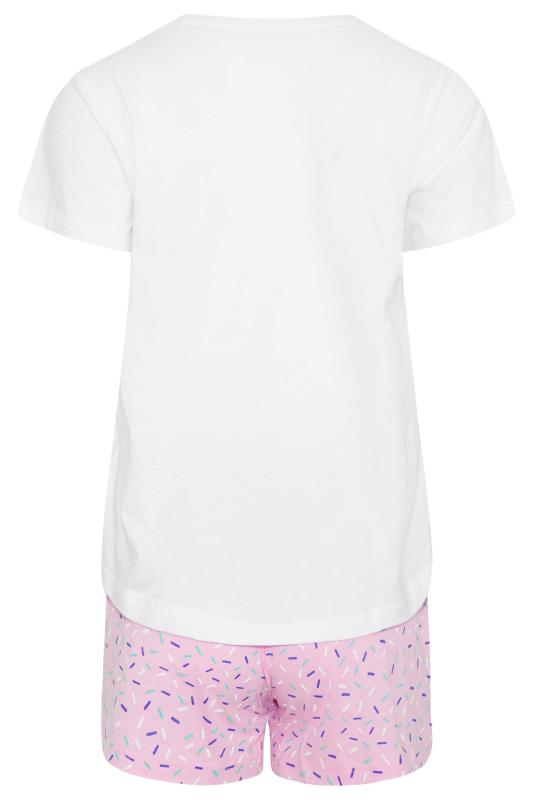 Petite White 'Donut Disturb' Sprinkle Print Pyjama Set 8