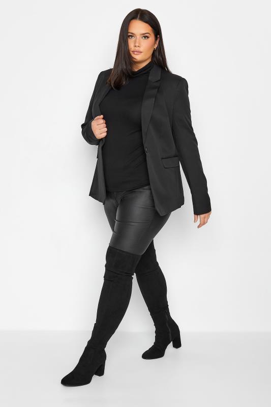 LTS Tall Women's Black Scuba Crepe Blazer | Long Tall Sally 2