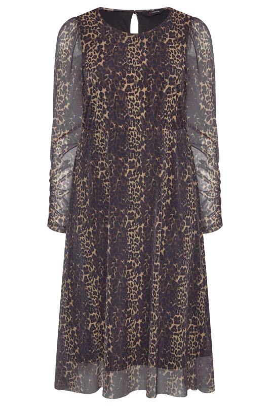 Curve Leopard Print Mesh Dress | Yours Clothing 6