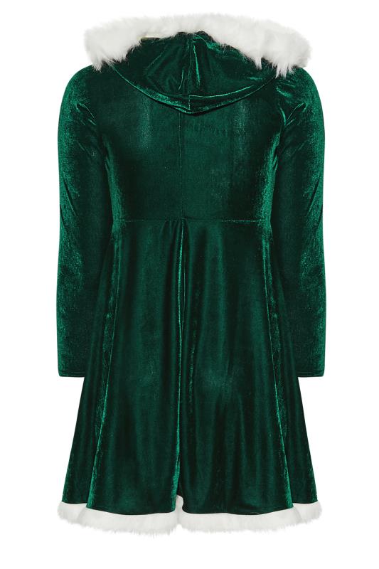 YOURS LONDON Plus Size Green Velvet Mrs Christmas Skater Dress | Yours Clothing 7