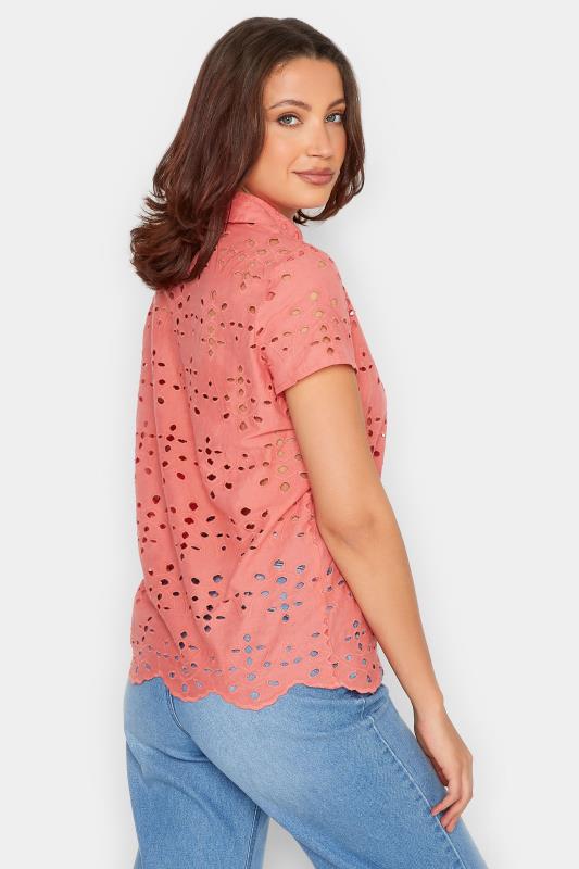 LTS Tall Women's Coral Pink Broderie Shirt | Long Tall Sally 3