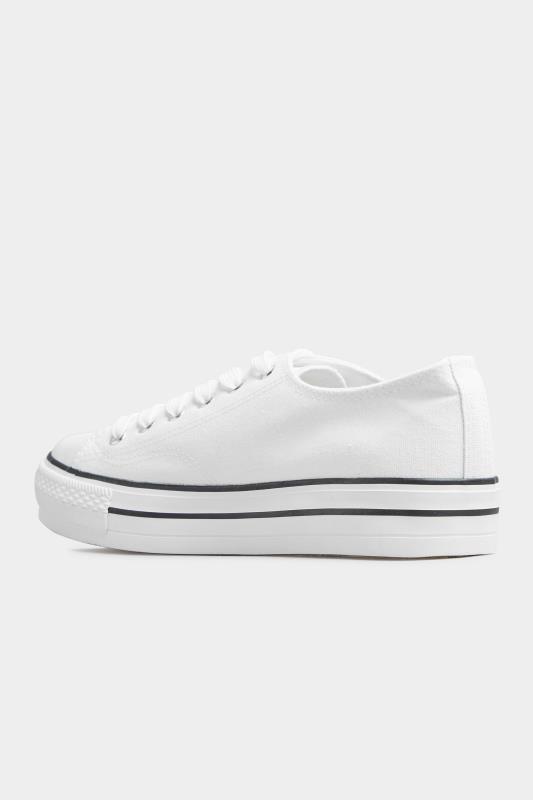 White Canvas Platform Trainers In Extra Wide Fit_F.jpg