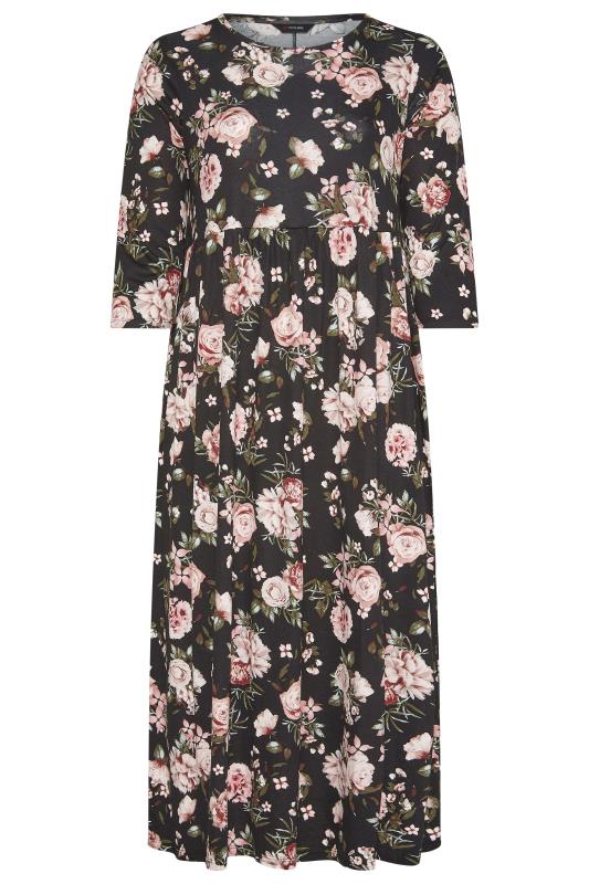 Curve Black & Pink Floral Pocket Midaxi Dress_F.jpg