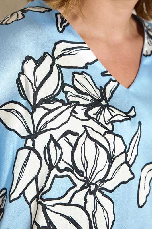 EVANS Plus Size Light Blue Floral Top | Evans 4