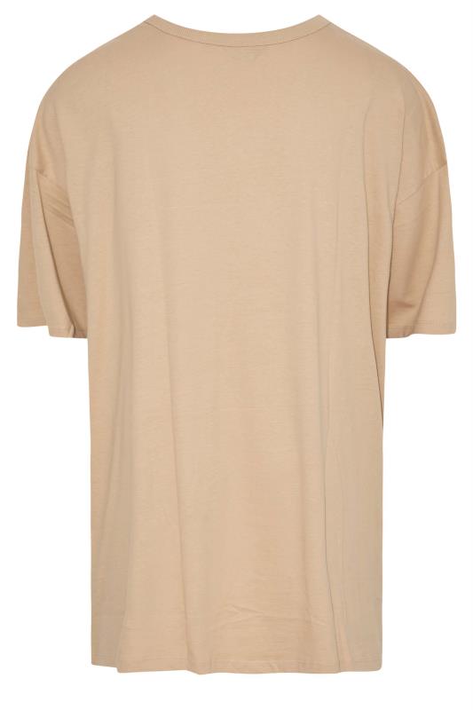 Curve Beige Brown Oversized Tunic T-Shirt 7