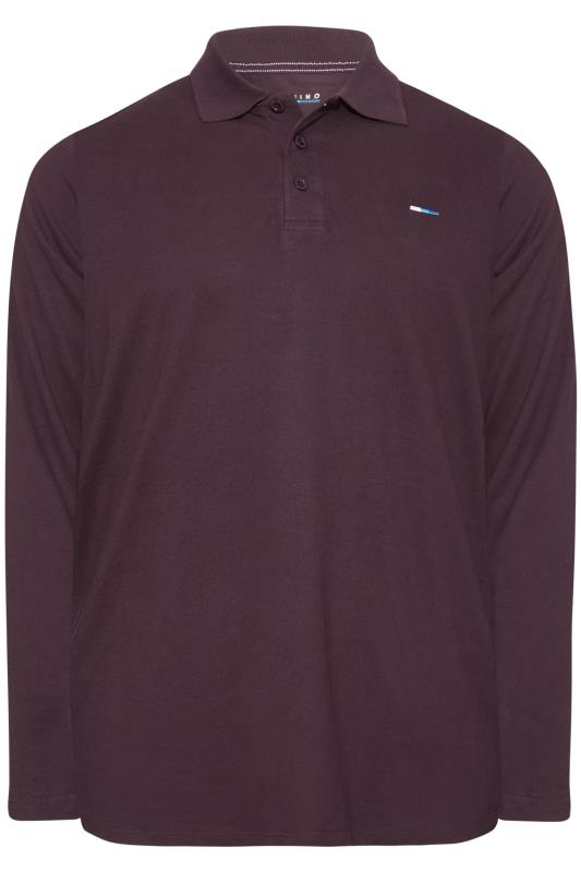 BadRhino Burgundy Red Essential Long Sleeve Polo Shirt | BadRhino 3
