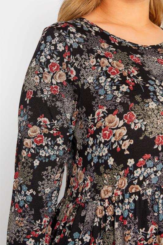 Plus Size Black Floral Maxi Pocket Dress | Yours Clothing 4