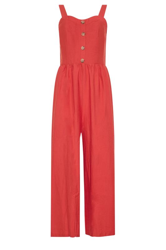LTS Red Button Front Crop Jumpsuit | Long Tall Sally 6