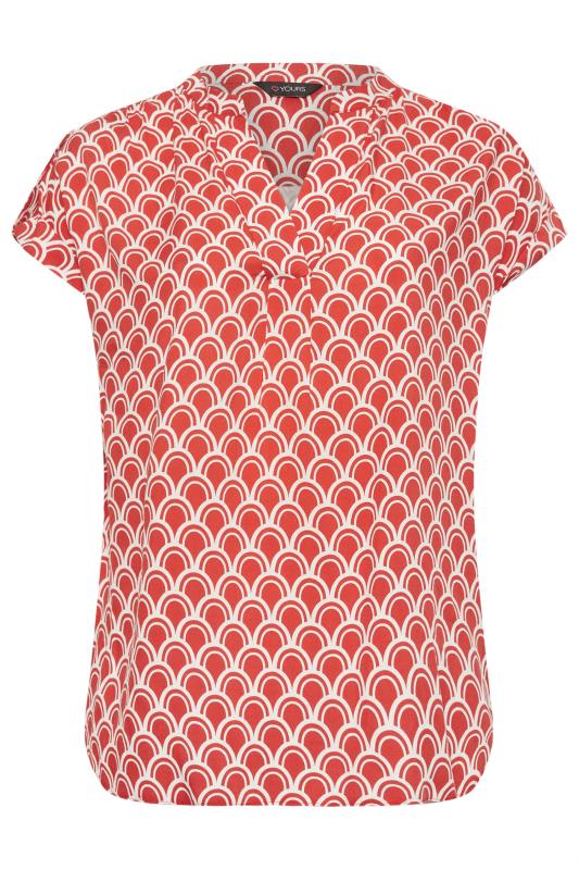 YOURS Plus Size Red Geometric Print Blouse | Yours Clothing 5