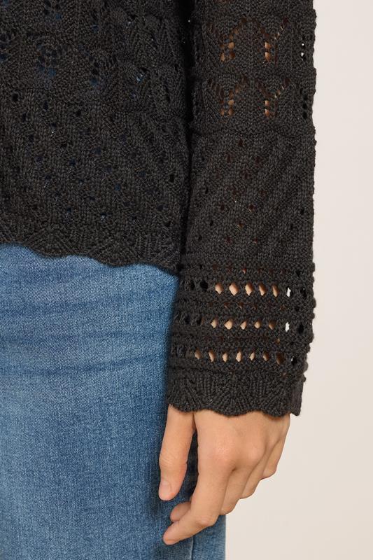 M&Co Black Crochet Button Through Cardigan | M&Co 4