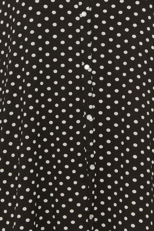 Plus Size Black & White Polka Dot Long Sleeve Shirt | Yours Clothing 5