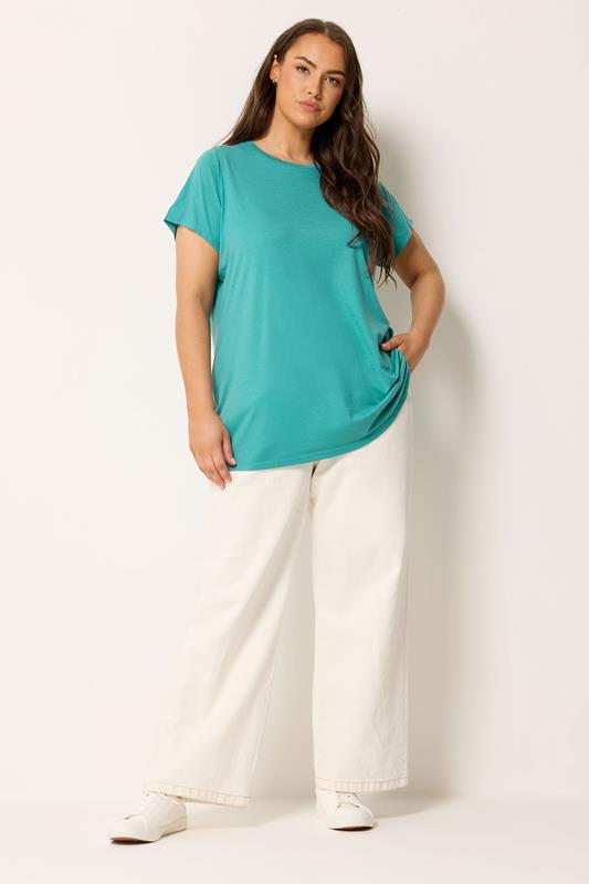 YOURS 3 PACK Plus Size Teal Blue & Pink Core T-Shirts | Yours Clothing 4